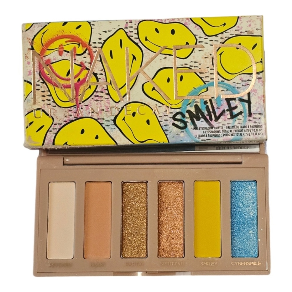 BNIB Urban Decay X Smiley Naked mucho happy 6 color eyeshadow palette
